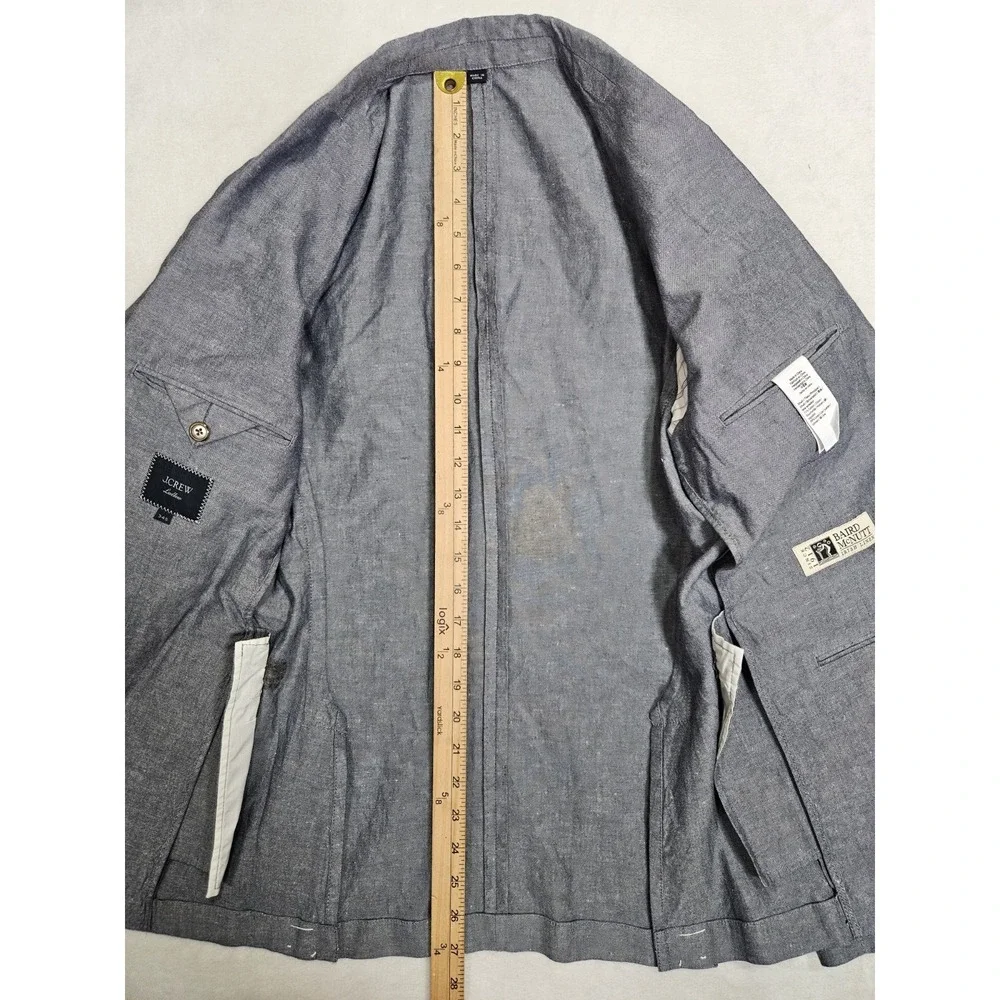 J Crew Blazer Mens 34S Ludlow Baird McNutt Linen Blend Gray Unstructured